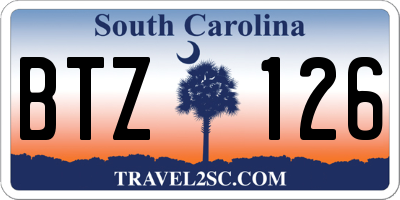 SC license plate BTZ126