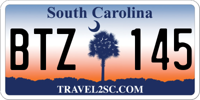SC license plate BTZ145