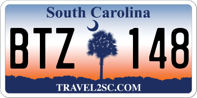 SC license plate BTZ148
