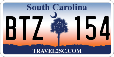SC license plate BTZ154