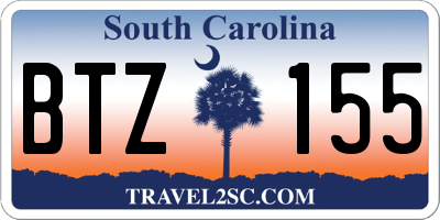 SC license plate BTZ155
