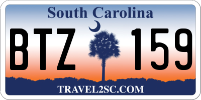 SC license plate BTZ159