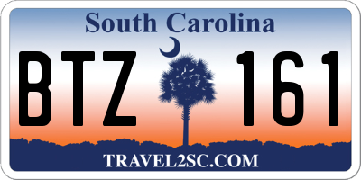 SC license plate BTZ161