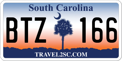 SC license plate BTZ166