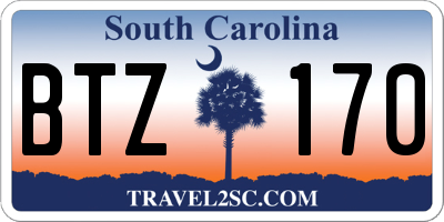 SC license plate BTZ170