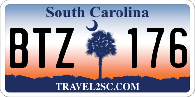 SC license plate BTZ176