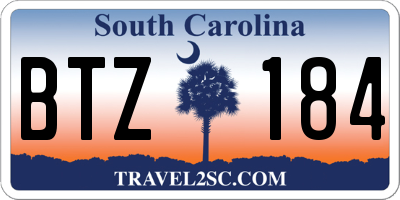 SC license plate BTZ184