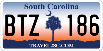 SC license plate BTZ186