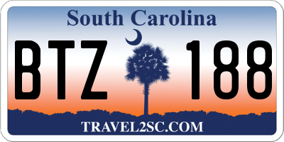 SC license plate BTZ188
