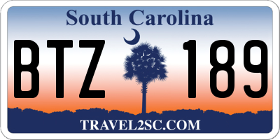 SC license plate BTZ189