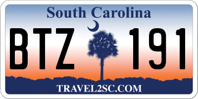 SC license plate BTZ191