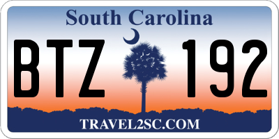 SC license plate BTZ192