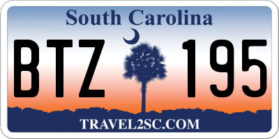 SC license plate BTZ195