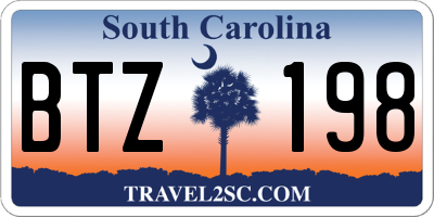 SC license plate BTZ198