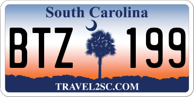 SC license plate BTZ199