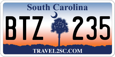 SC license plate BTZ235