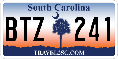 SC license plate BTZ241