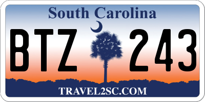 SC license plate BTZ243