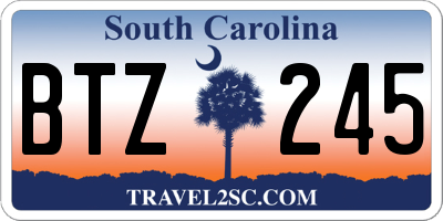 SC license plate BTZ245