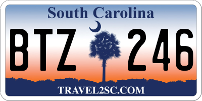 SC license plate BTZ246