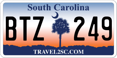 SC license plate BTZ249