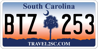 SC license plate BTZ253