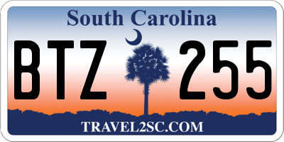 SC license plate BTZ255