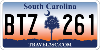 SC license plate BTZ261