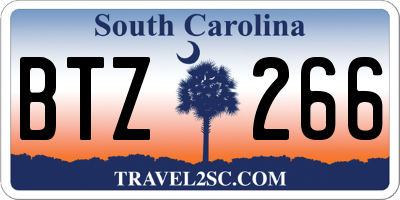 SC license plate BTZ266