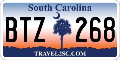 SC license plate BTZ268