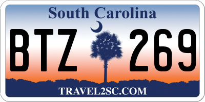 SC license plate BTZ269