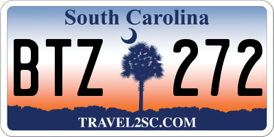 SC license plate BTZ272