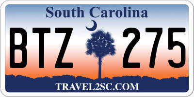 SC license plate BTZ275