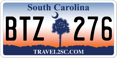 SC license plate BTZ276