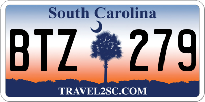SC license plate BTZ279