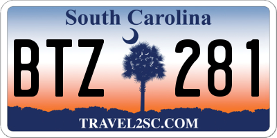 SC license plate BTZ281