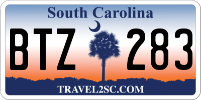 SC license plate BTZ283