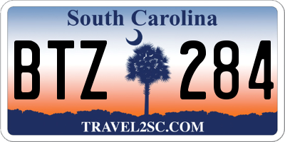 SC license plate BTZ284
