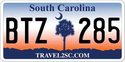 SC license plate BTZ285
