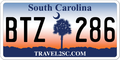 SC license plate BTZ286