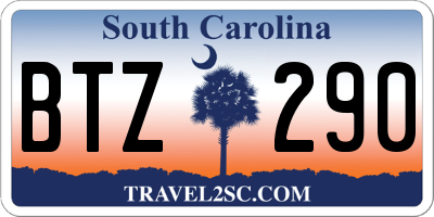 SC license plate BTZ290