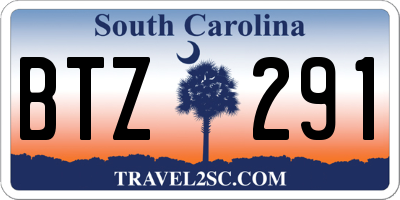 SC license plate BTZ291