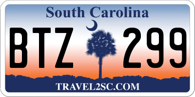 SC license plate BTZ299