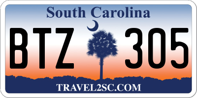 SC license plate BTZ305