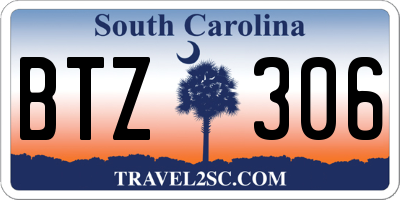 SC license plate BTZ306