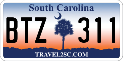 SC license plate BTZ311