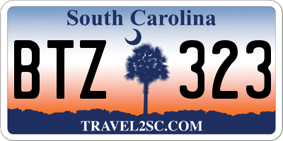 SC license plate BTZ323