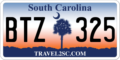 SC license plate BTZ325