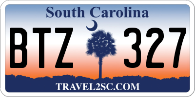 SC license plate BTZ327