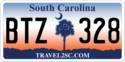 SC license plate BTZ328